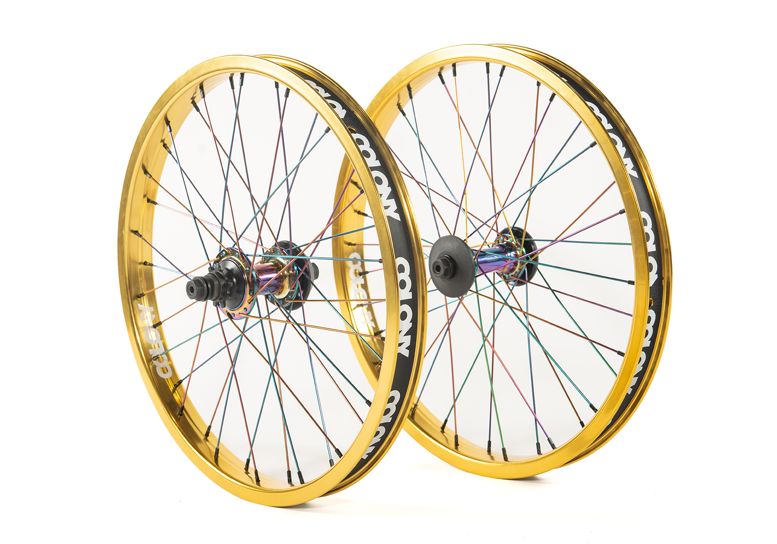 Custom BMX Wheels Colony Contour Wasp Gold Oil Slick Available Now