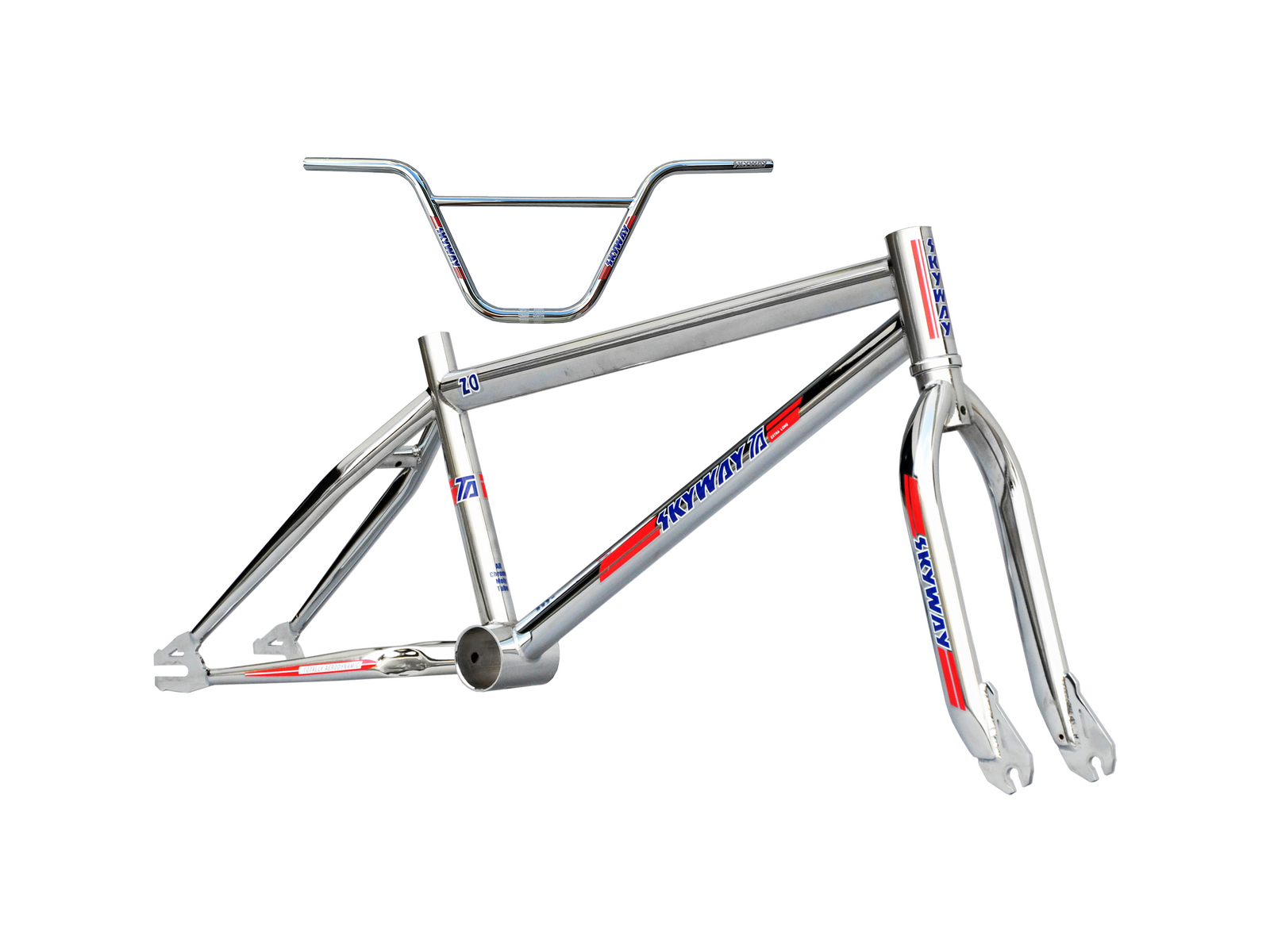 Retro BMX Parts Skyway TA Frame Fork Bar Kit Chrome