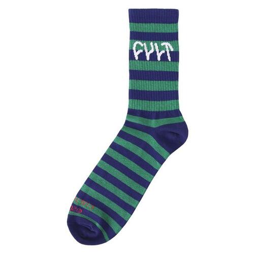 Cult Logo Socks [Stripe Green]