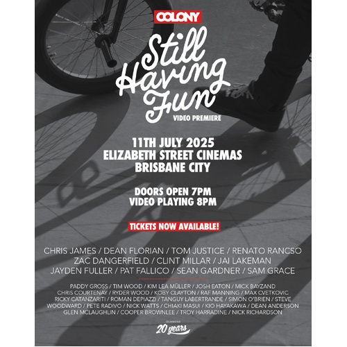 Colony BMX Video - Still Having Fun - Premiere E-Ticket
