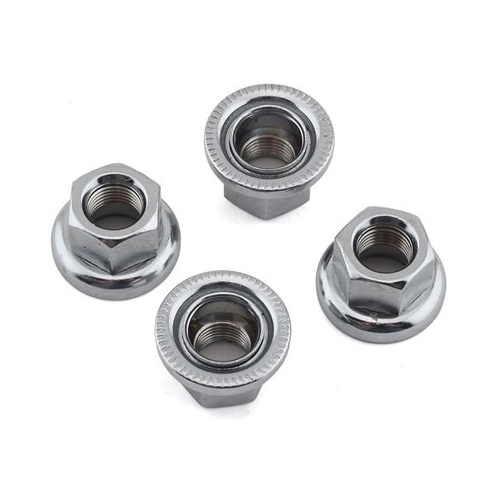 MCS BMX Spinner Axle Nuts Chrome 3/8 inch 4-Pack