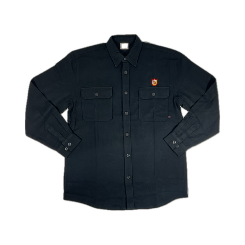 S&M BMX Shield Button Up Flannel Shirt Black Button Up